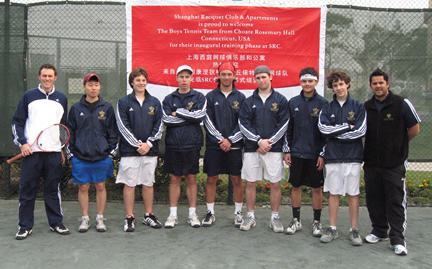 Choate Tennis team in Shanghai.