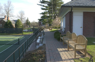 A variety of seating options are available for spectators overlooking the show courts at the Hunt Tennis Center.